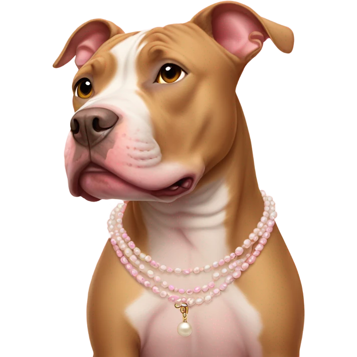 Tan pitbull with pearl necklace and pink sweater emoji