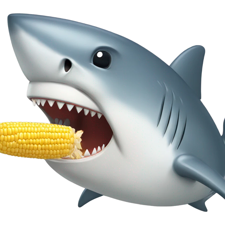 Shark eating corn emoji