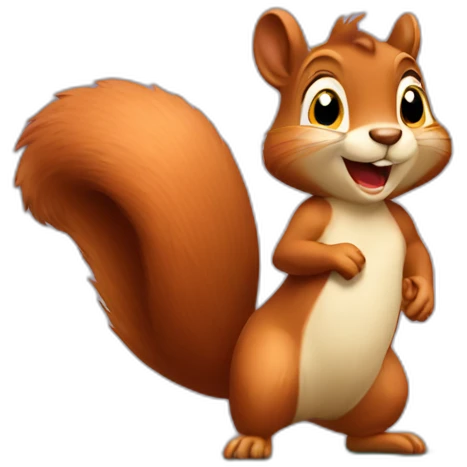 the squirrel stands on the prize podium taking first place emoji