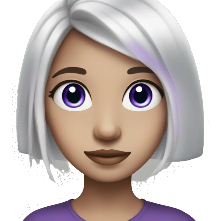 girl wit llong white hair and purple eyes emoji