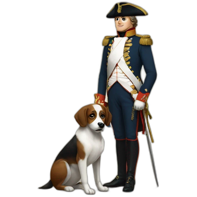 Napoleon with a dog emoji