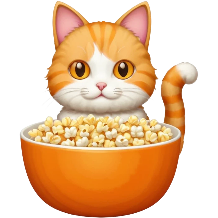 cat with popcorn emoji