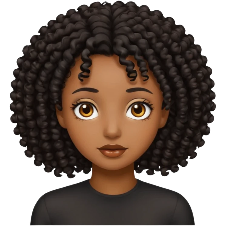 black female specializing in many things with curly hair emoji