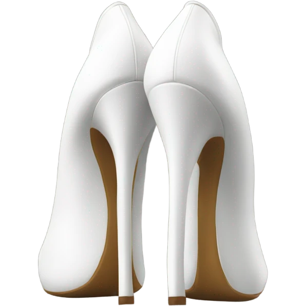 white latex mid heel shoe front view emoji