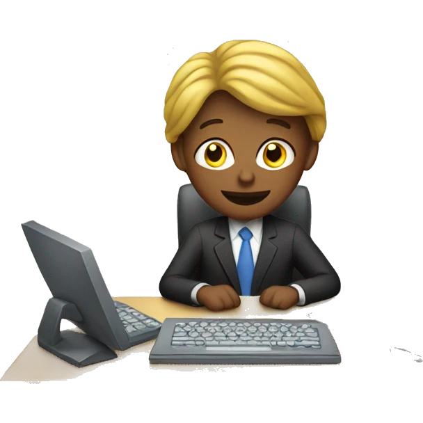 working at computer money emoji