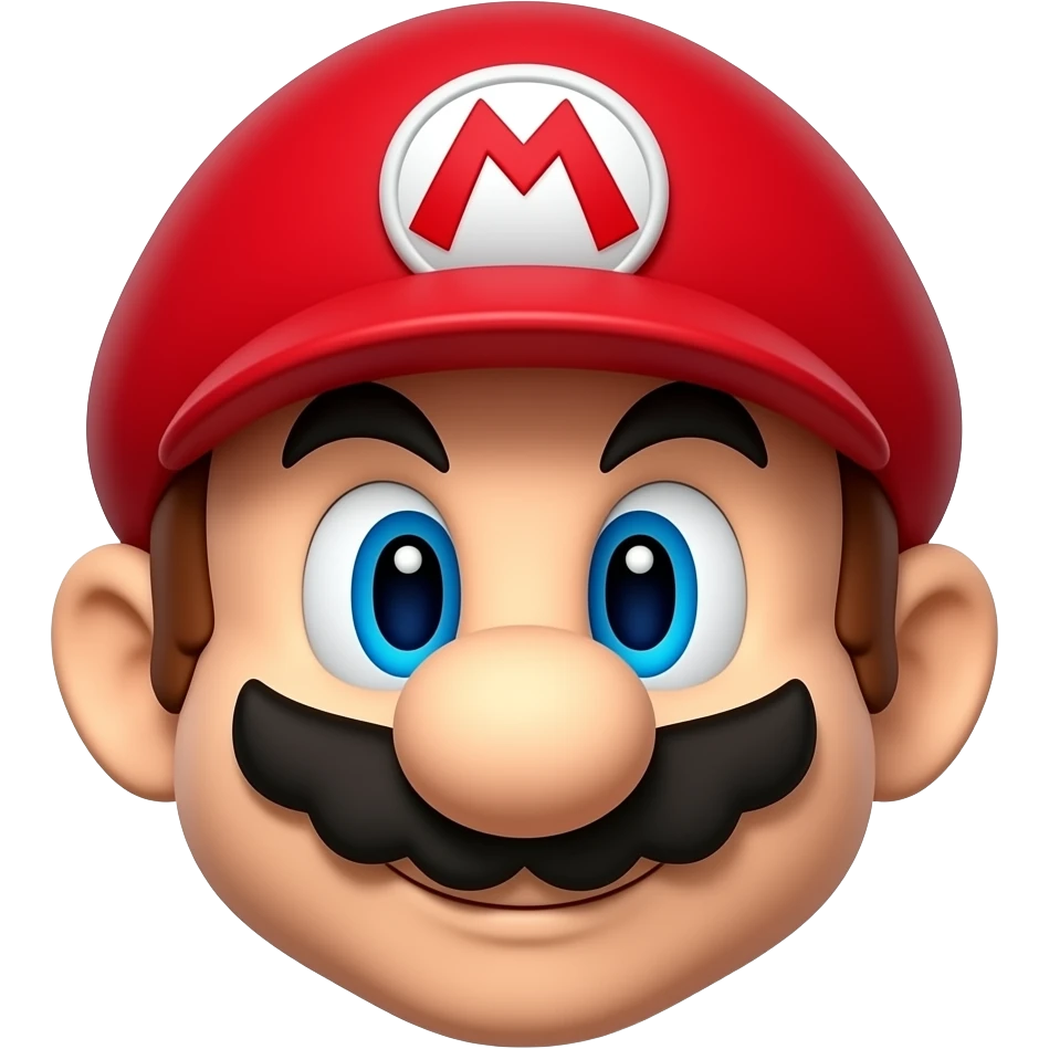 create a super mario icon, whole face with the already generatet hat emoji