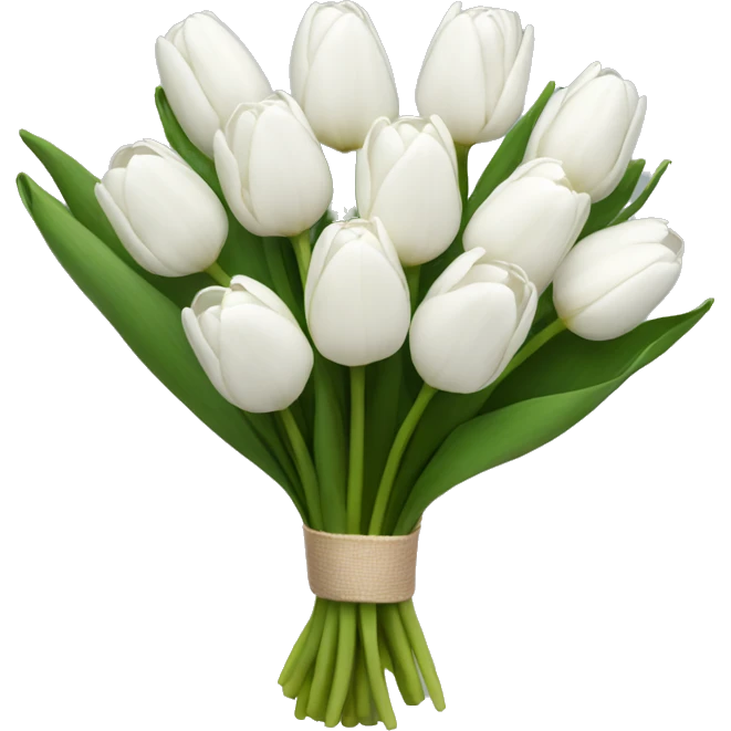 white tulip bouquet  emoji