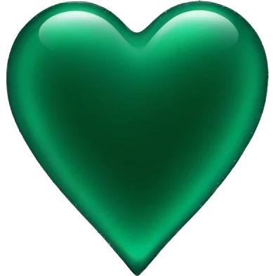 Dark green glass heart  emoji