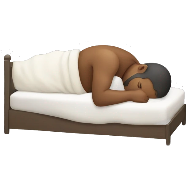 a man sleeps after eating his fill emoji