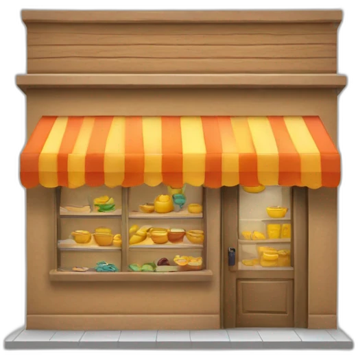 Un petit magasin rempli de divers articles avec un indien à l'intérieur emoji