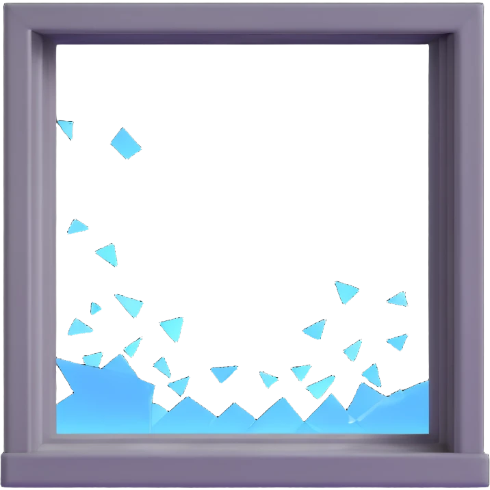 broken window with shattered glass emoji