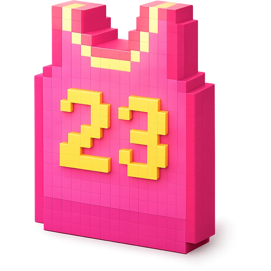 светящейся розовая баскетбольная майка с надписью "23", no background emoji