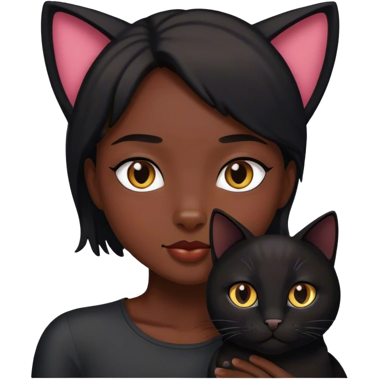 Black Cat loving  emoji