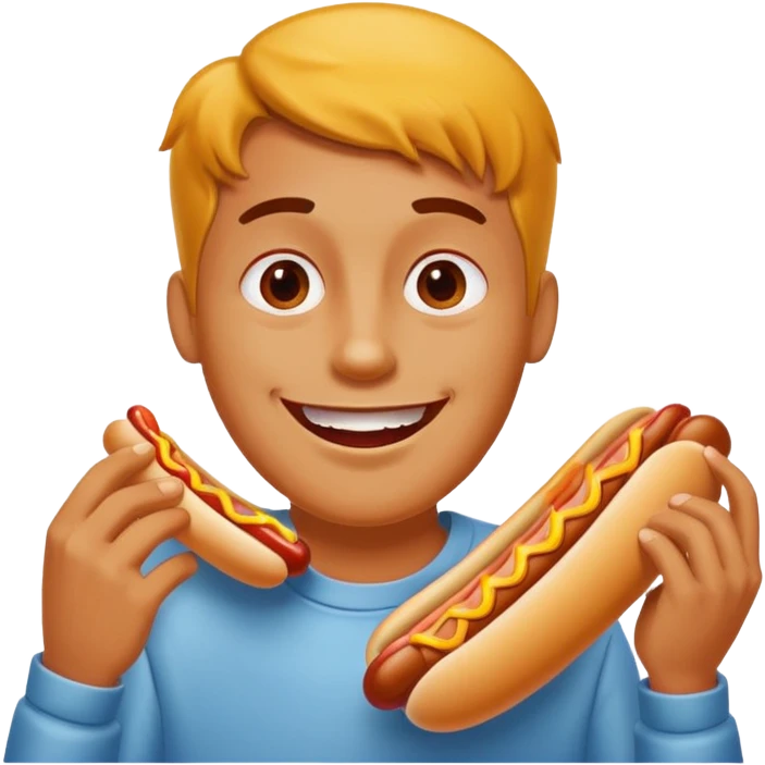Guy eating hot dog emoji