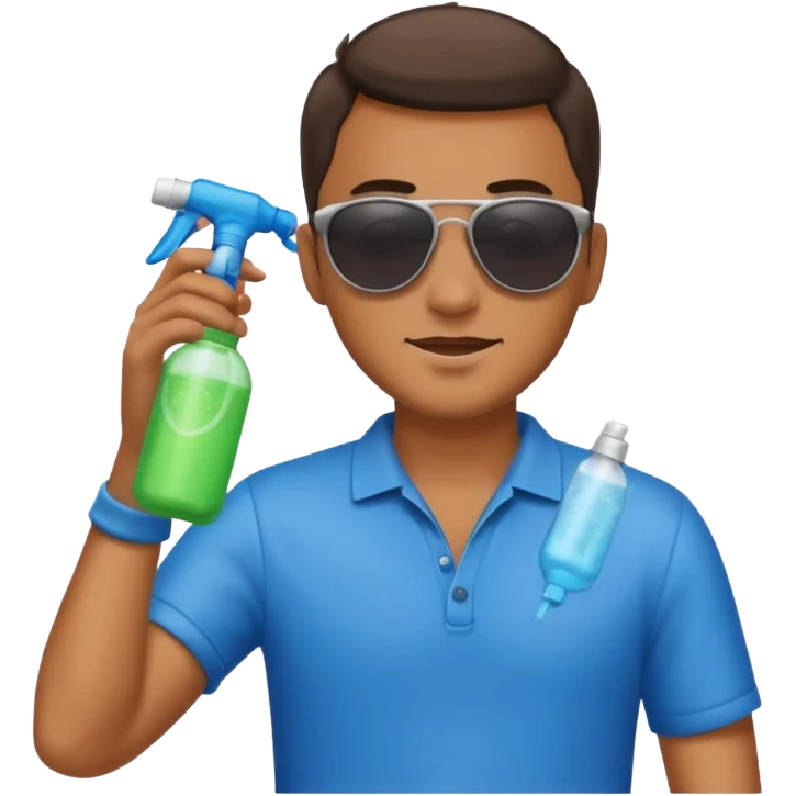 man spraying with spray emoji
