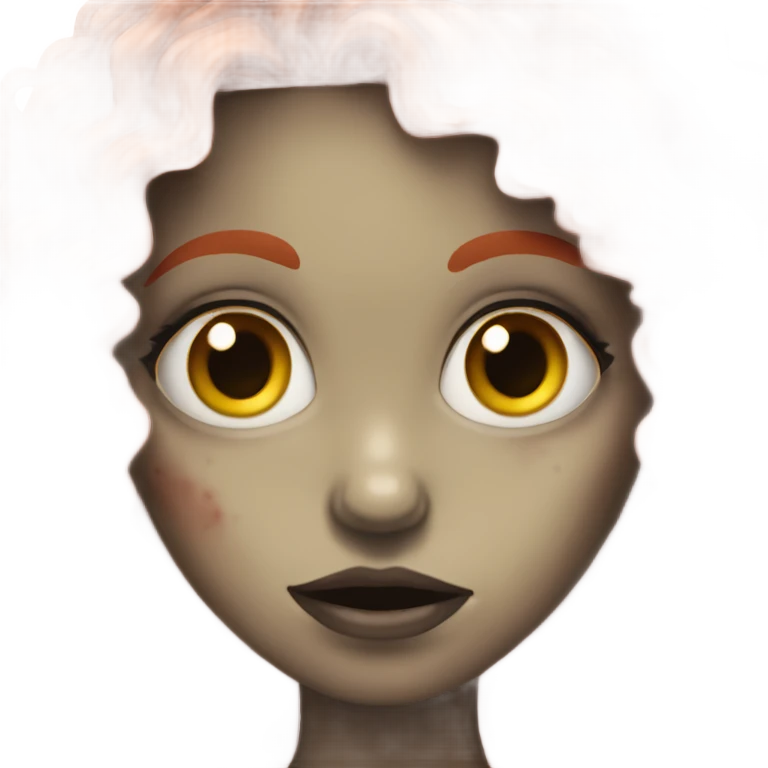 Zombie girl with long red curly hair emoji