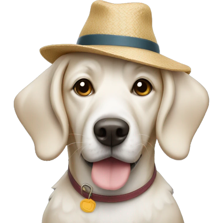 A dog wearing a hat emoji