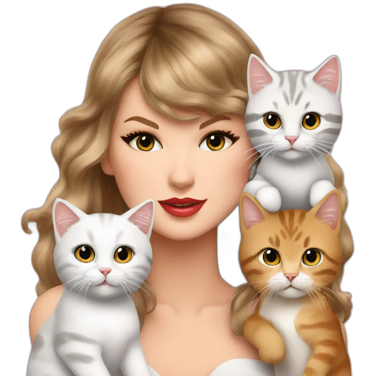 taylor swift & her 3 cats emoji