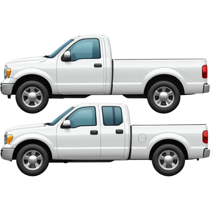 SINGLE WHITE PICKUP TRUCK SIDE VIEW "EllisDon"  emoji