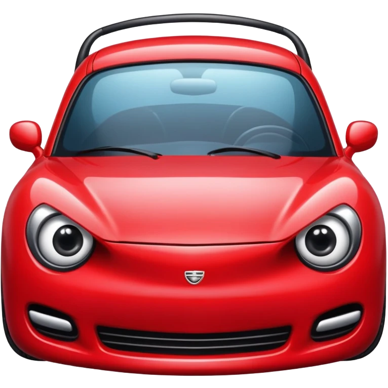 red car with eyelashes emoji