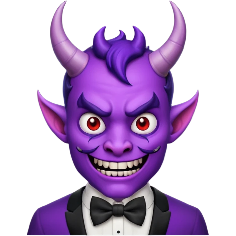 purple face devil with bowtie emoji