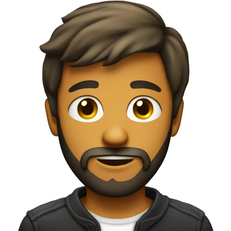 Sleazy young man with beard portrait emoji