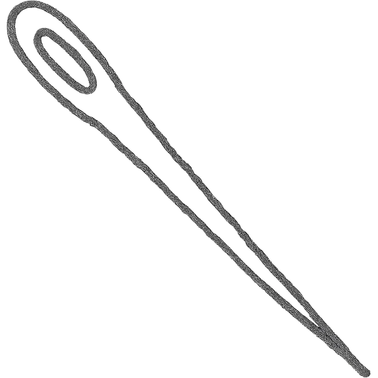 gray needle icon, hand drawn outline style emoji