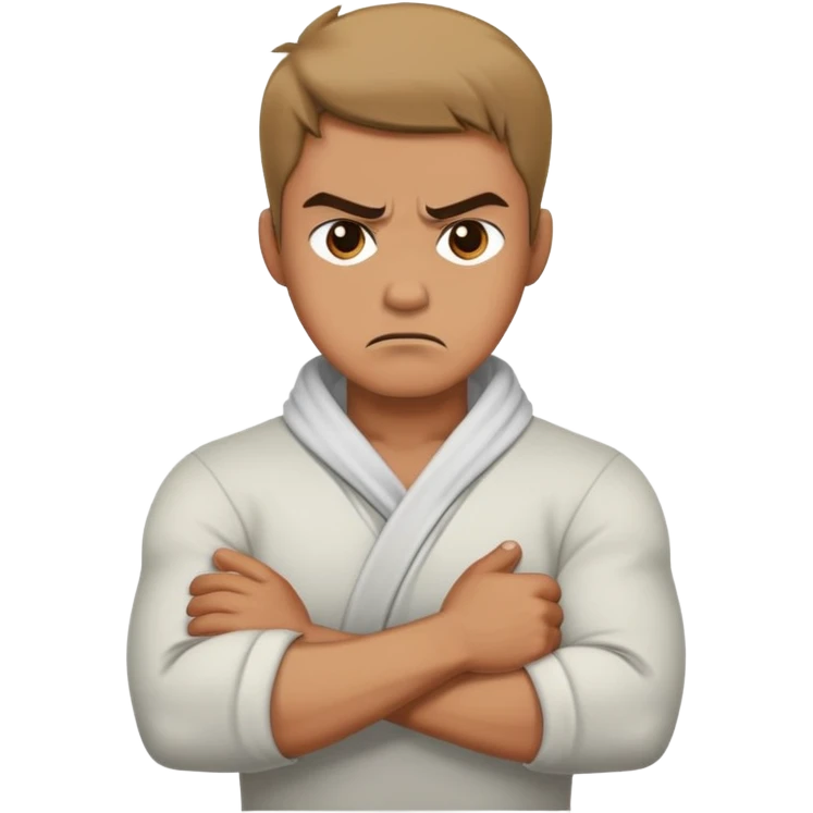 Man crossed arms holding neck angry and upset  emoji