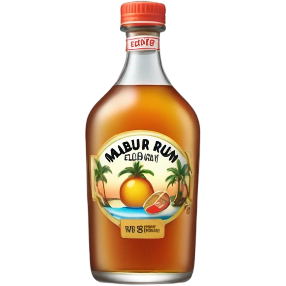 Realistic Malibu rum bottle isolated   emoji