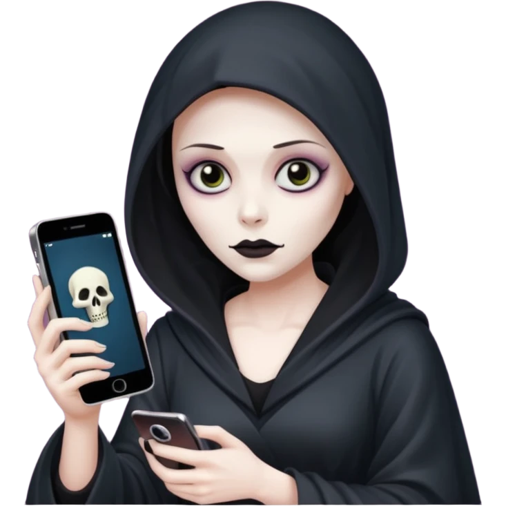 Girly grim reaper with a phone on IG  emoji
