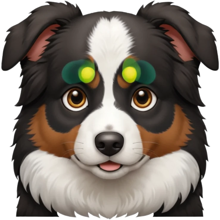 ￼black and white australian shepherd with big brown eyes  emoji
