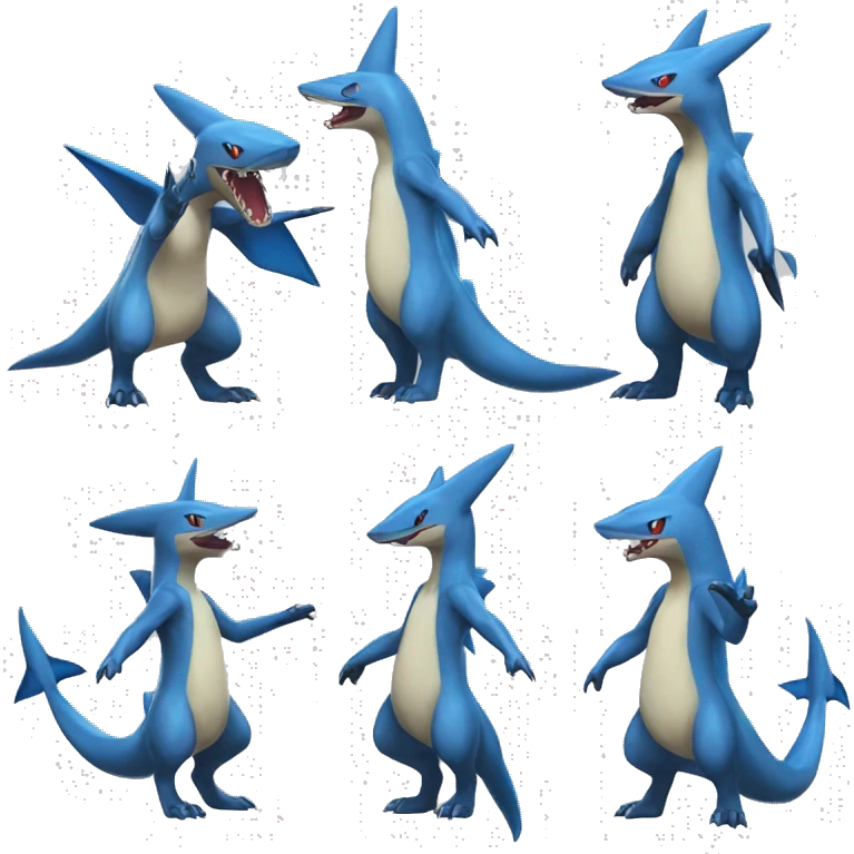 Sharpedo-Gabite-Lucario-Salamence full body emoji