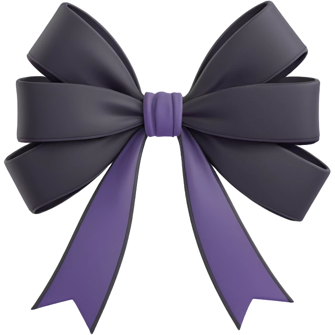 Black gothic bow effect emoji