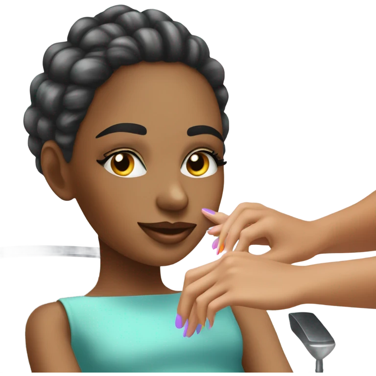 girl getting her nails eyelashes done  emoji