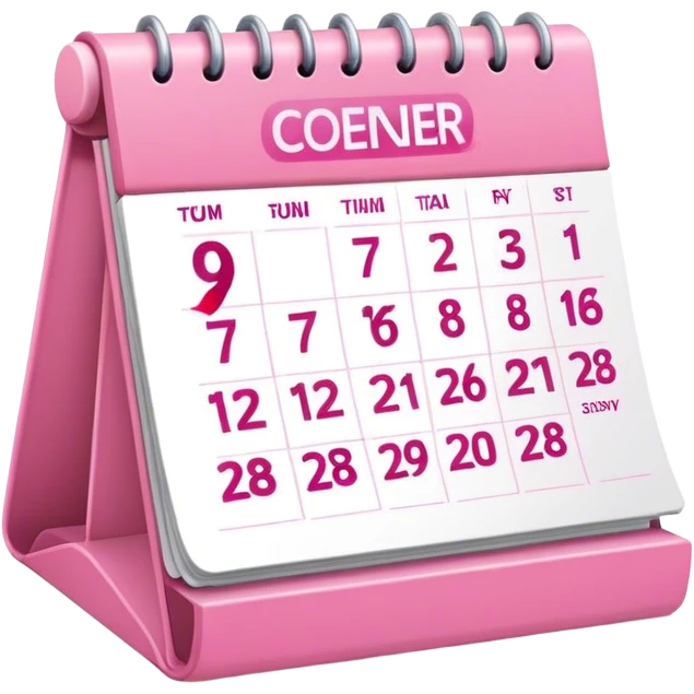 Desk Calendar in pink emoji