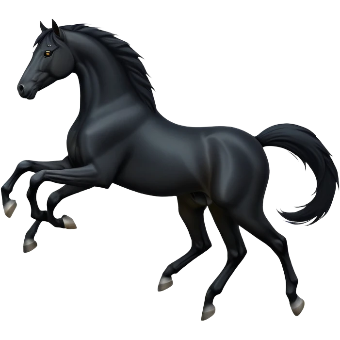 cinematic-[black horse]-realistic-full-body-galopping-emoji,-tail-flicking-lazily,-head-tilted-dramatically,-sleek-[black]-coat,-simplified-yet-realistic-focused-features,-highly-detailed,-glowing-with-an-almost-sarcastic-glow emoji