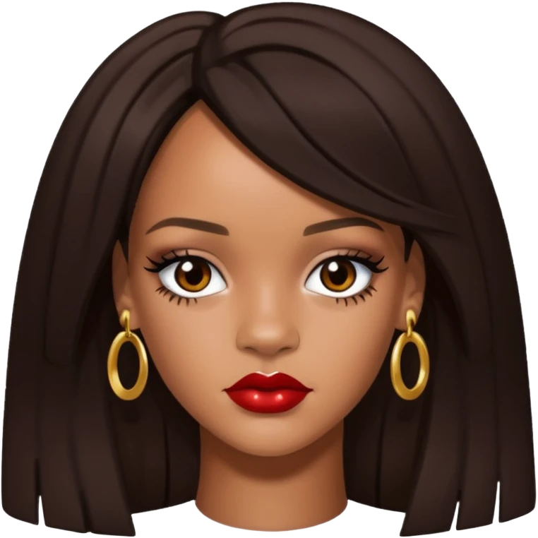 Rihanna with dark brown hair emoji