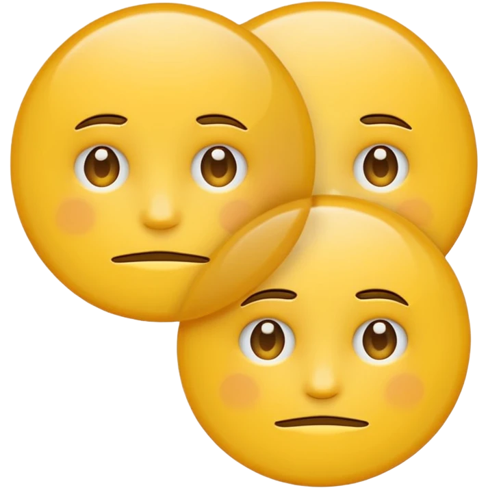 two emojis overlapping not smiling emoji