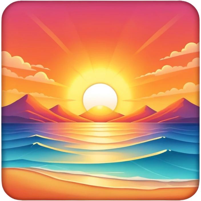 Square shaped sunrise emoji