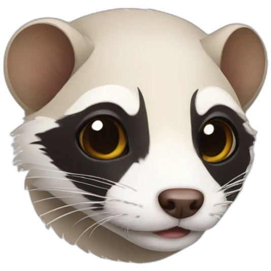 Ferret with a mask across its eyes as its markings emoji