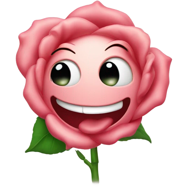 Rose Flower laughing face with tears  emoji