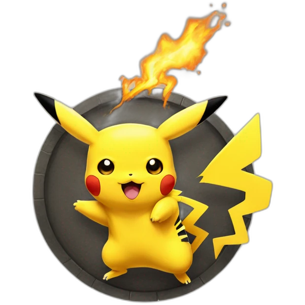 Pikachu sur Dracaufeu emoji
