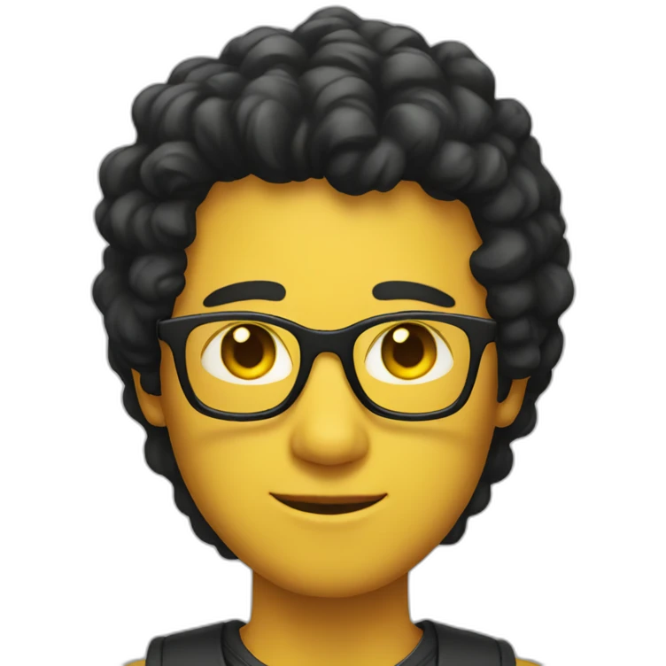 Man with yellow tinted glasses and black hair  emoji