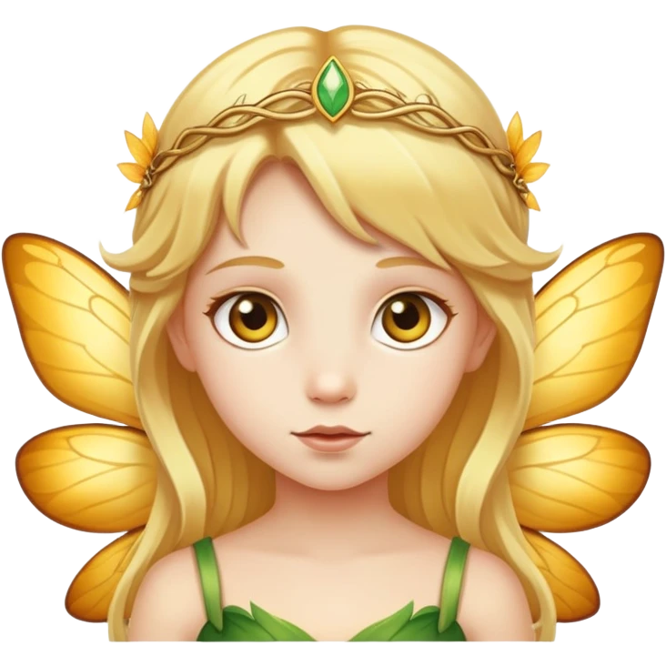 Child fairy with golden hair and golden eyes  emoji