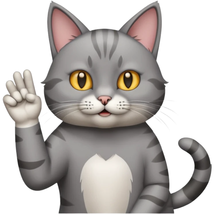Cat flipping someone off emoji