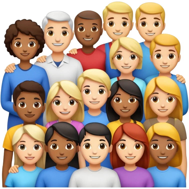 Group of diverse people standing together in unity emoji
