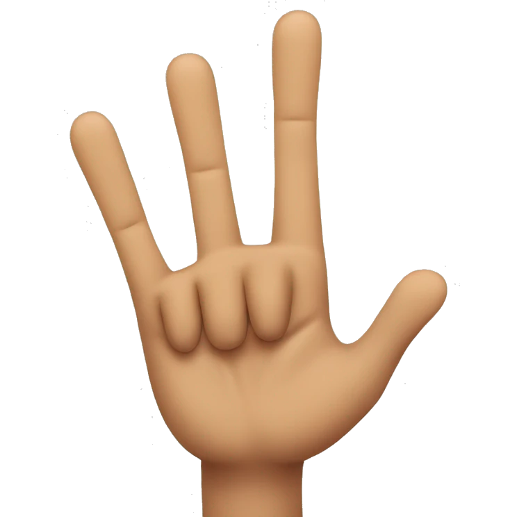 three fingers held up emoji