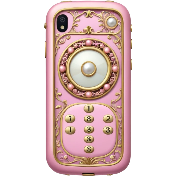 pink ornate victorian cell phone  emoji