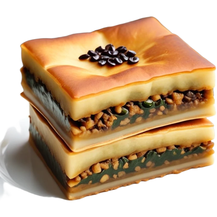 martabak manis-cinematic-realistic-martabak manis-dish-emoji,-depicted-as-a-single,-square-slice-of-sweet,-thick-martabak manis-with-a-rich,-indulgent-filling,-rendered-with-detailed-textures-and-vibrant,-appetizing-lighting emoji