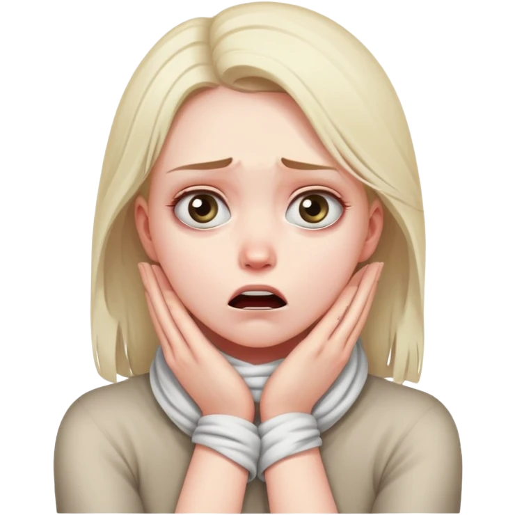 girl holding neck with hands wrapped around violently  emoji